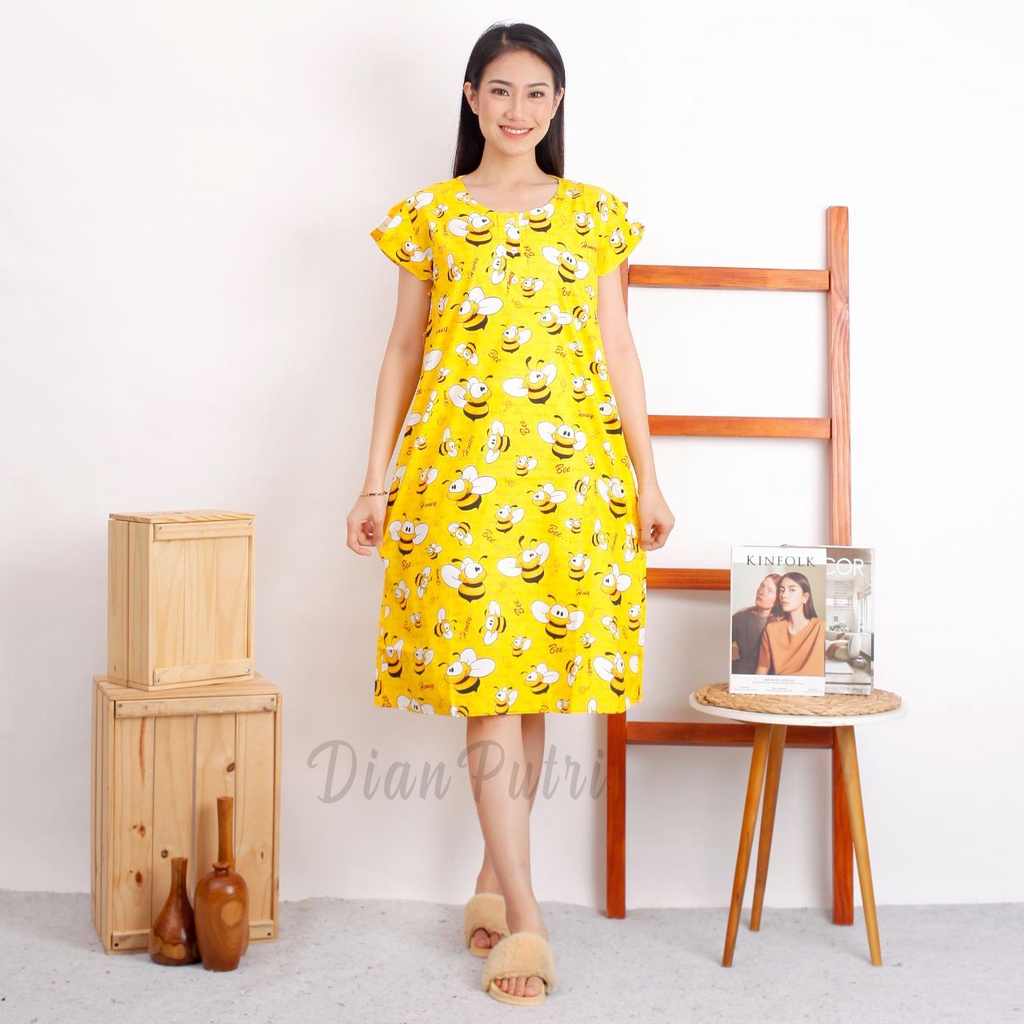 Dianputri - Daster Maura Batik Cap Rayon Grade A Motif Terbaru Busui Resleting Depan - Baju Tidur Daster Kekinian-DASTER KARAKTER