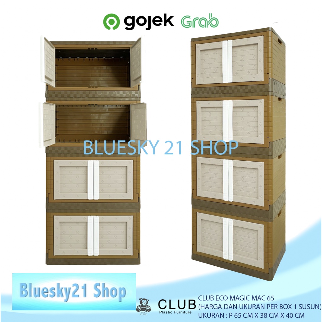 LEMARI PAKAIAN PLASTIK CLUB ECOMAGIC CABINET MAC 65/ BOX PENYIMPANAN SERBAGUNA  CLUB ECO MAGIC CABIN