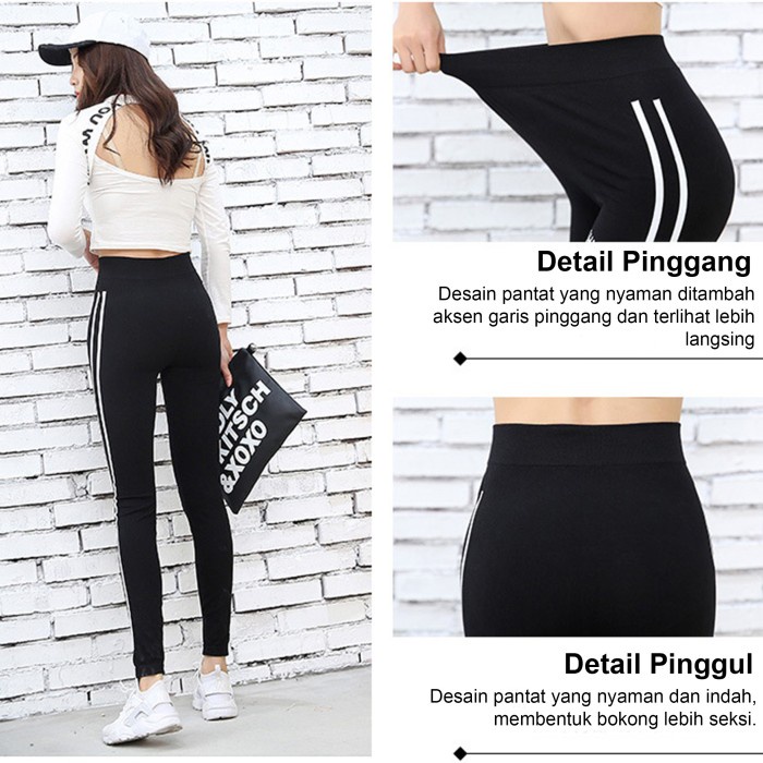 Celana Legging Wanita Panjang Korean Style Bahan Nylon Allsize