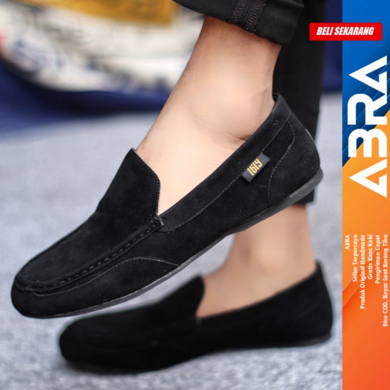 MODNE Sepatu Slip On Casual Kulit Pu Pantofel Gaya Santai Original Murah Keren Pria/Cowok