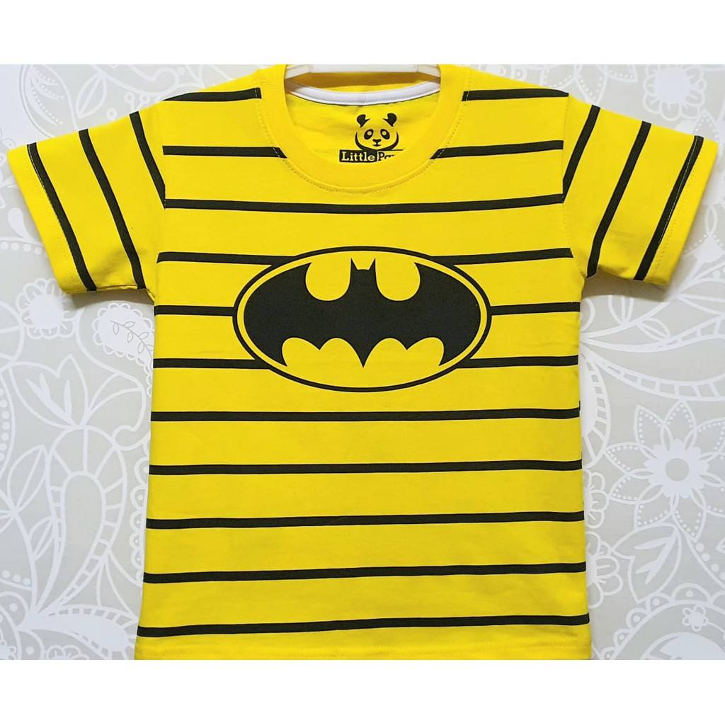 1 6T Baju Kaos  anak  Karakter  Laki laki Batman  Salur Kuning 