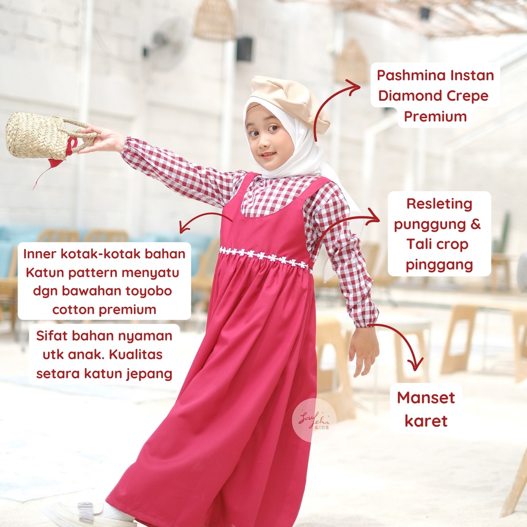 Soulleha Gamis Elsa Baju Muslim Anak Perempuan 1-11 tahun