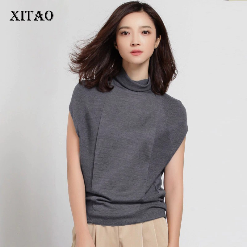 FREE ONGKIR XITAO Wool Soft Elastic Sweaters Pullovers Turtleneck Short Sleeve Autumn Women