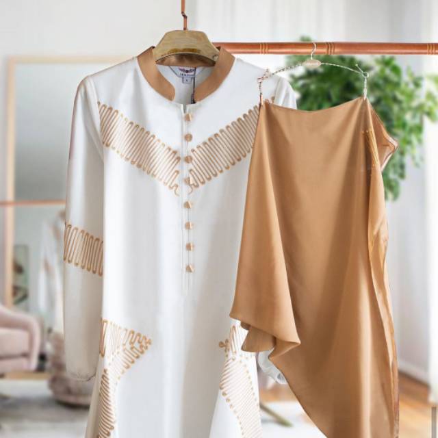 Hikmat A2188 white Abaya ORIGINAL, Gamis  muslimah syar'i