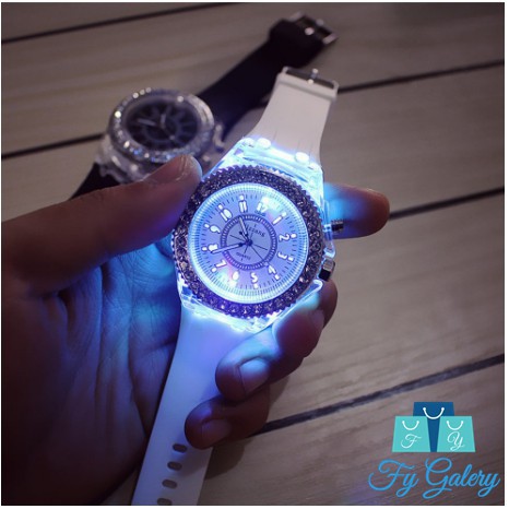 PROMO  FYG J-101 JAM TANGAN PRIA WANITA Lampu Fashion  TERLARIS