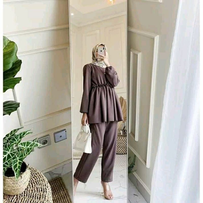 Ufaira Olshop Mahalani One Set fashion Muslim  Baju Setelan wanita
