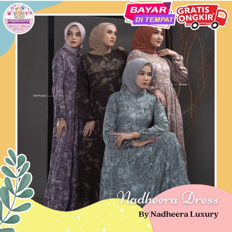RESTOCKKK ✔️ NEW Nadheera Dress ORI by Nadheera Luxury Gamis Terbaru Jumbo XXXL LD 120 Dress Wanita 