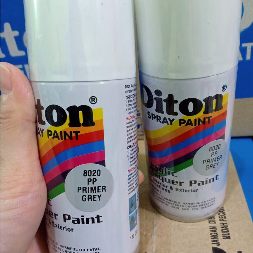 Pilox Cat Semprot DITON Spray Paint Acrylic Lacquer Paint - 8020 Primer Grey / Epoxy Cat Dasar (150cc/Kecil)