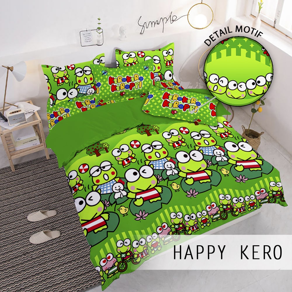 Sprei Micro Homemade HAPPY KERO &quot;PREMIUM&quot; Disperse katun UKURAN 90 100 120 140 160 180x200