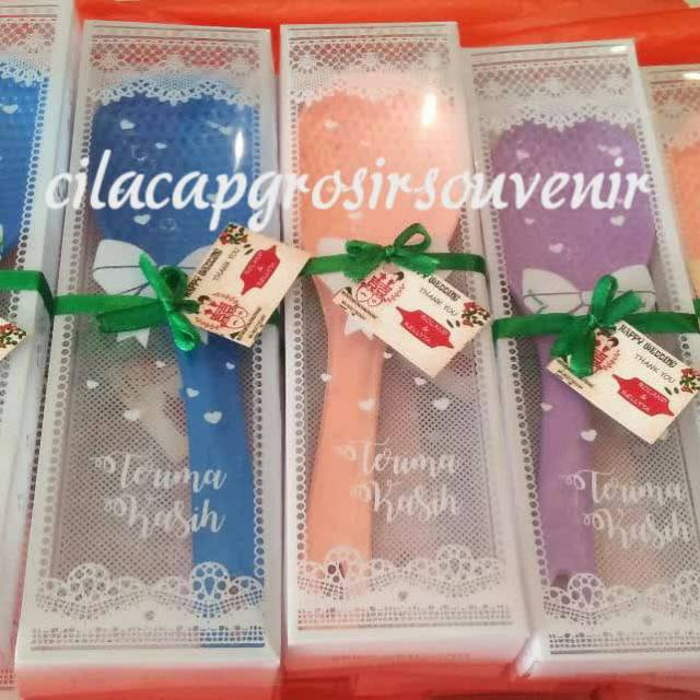 Souvenir Pernikahan Murah Centong Magicom Packing Box Mika Motif Putih Minimal Order 100 Pcs