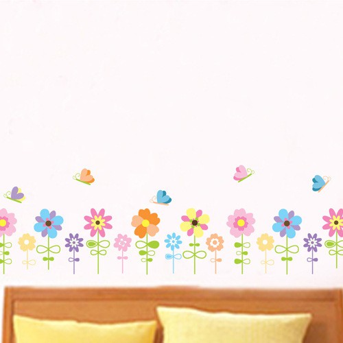 RELIZA WALL STICKER / STIKER DINDING BUNGA BUTTERFLY COLOUR FLOWERS JM8274