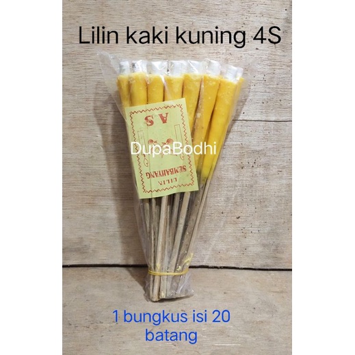 lilin kaki kuning 4s / lilin kaki kuning 2 kin / lilin sembahyang kuning / lilin puja / lilin kuning