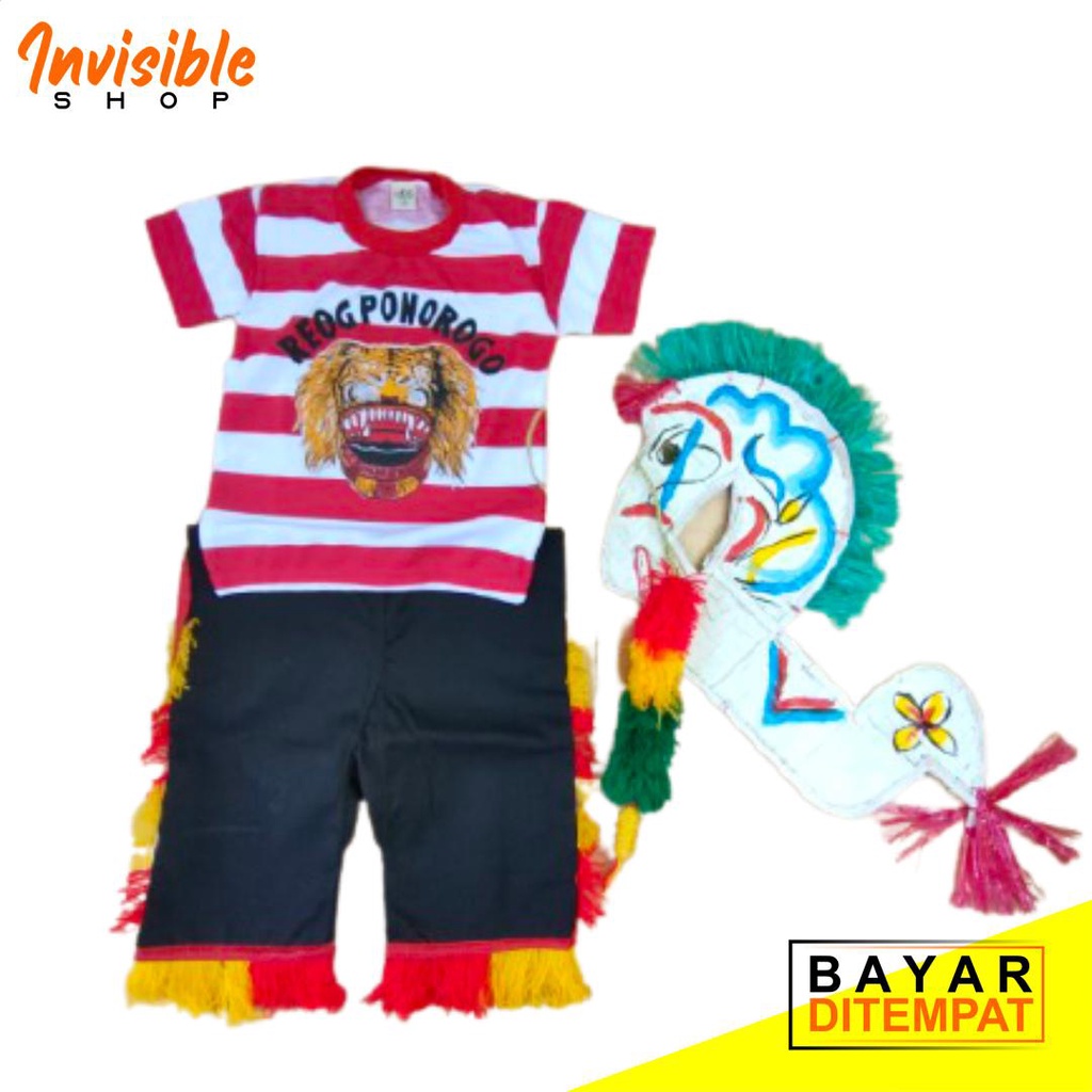 Paket lengkap jaranan + baju reog + pecut gombyok kecil tinggal pakai dan pentas + set permainan anak tradisional