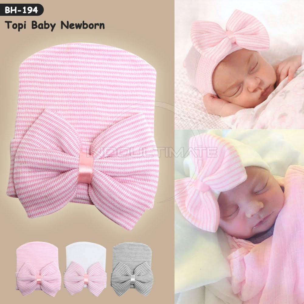 1Pcs Topi  BH-194 Rajut Pita Bayi Perempuan Newborn Topi Kupluk Rajut Bayi Cewek Perempuan Topi Kupluk Bayi Lucu Perlengkapan Bayi Topi Anak Topi Rajut Anak Perlengkapan Anak Penutup Kepala