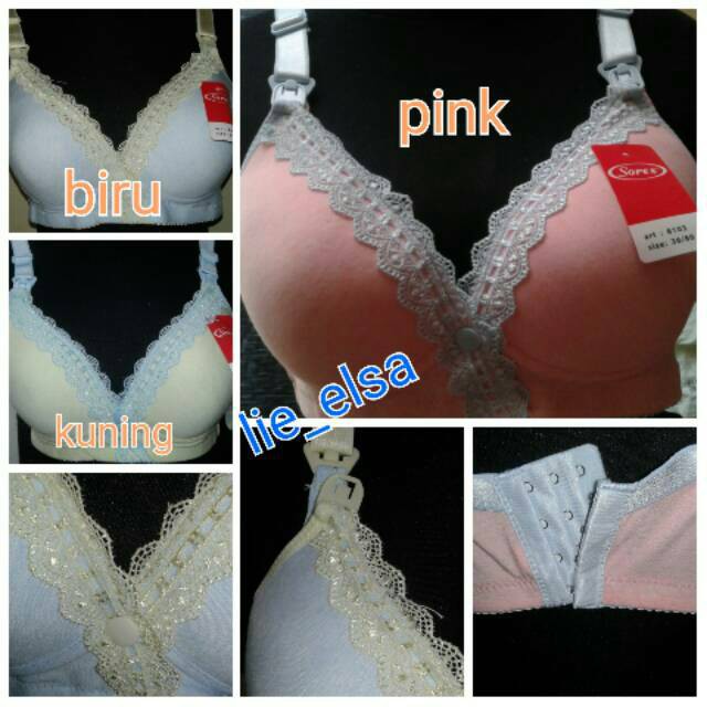 bh bra menyusui nursing bra sorex busa tanpa kawat renda 8103