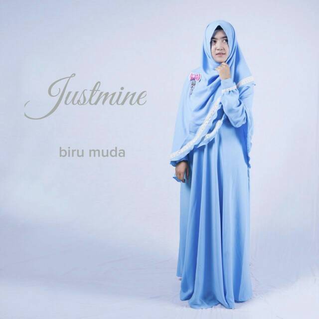 Gamis / Jilbab Instan Syari Polos Cantik JUSTMINE by Adzkia Hijab