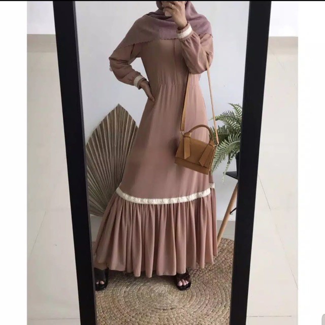 GAMIS FATINA RENDA REMPEL DRESS MOSCREPE BUSUI PREMIUM