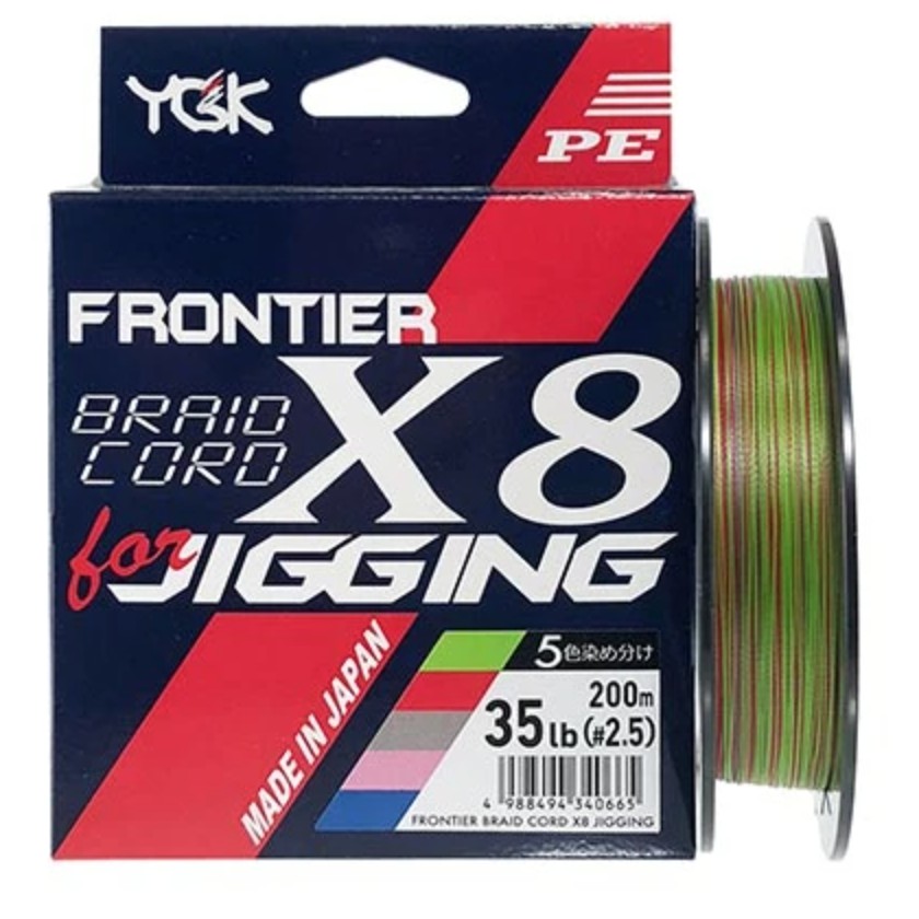 YGK Frontier X8 Jigging Braid 200m / PE YGK X8 / YGK FRONTIER / PE JIGGING BRAID X8