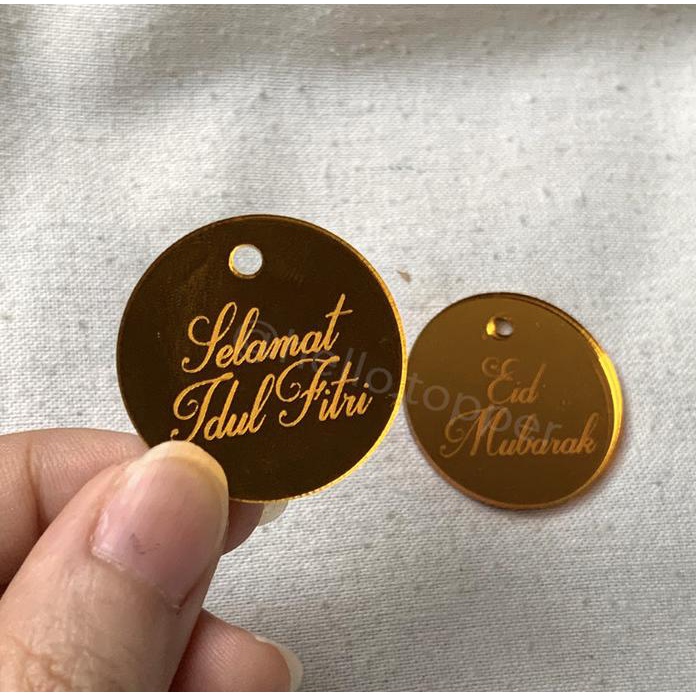 

Hiasan Hampers Lebaran Idul Fitri Akrilik Mirror | Tag Label Hampers Diskon!!R30F