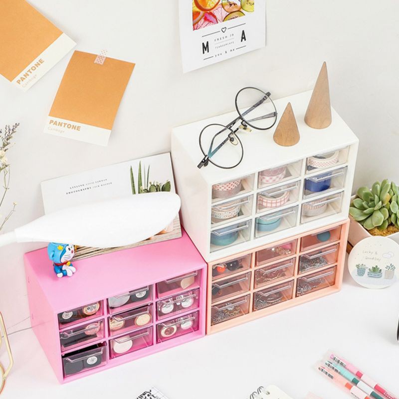 Kotak Laci Mini Serbaguna / 9 Kotak Serbaguna / Kotak Perhiasan / Kotak Aksesoris / Accesories Box