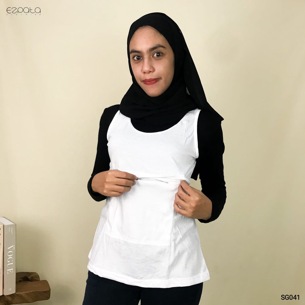 Ezpata Kaos Singlet Resleting Kantong Depan Perlengkapan Haji Umroh Unisex Dewasa Pria Wanita L-XXL Termurah Kualitas Terbaik