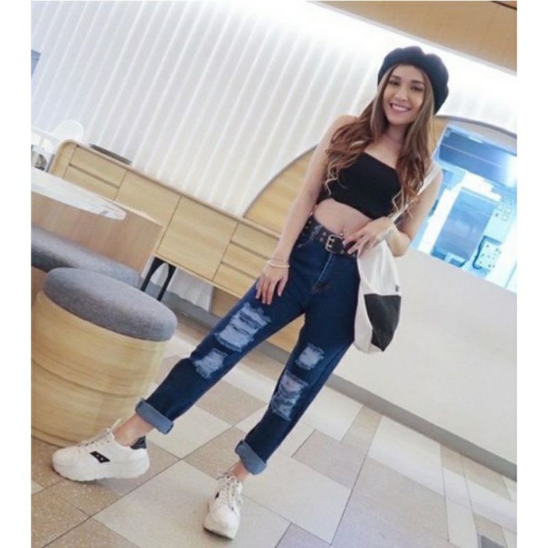 CELANA BOYFRIEND JINS RIPED (BANDA ACEH) PROMO TERMURAH ONESET PREMIUM RAYON