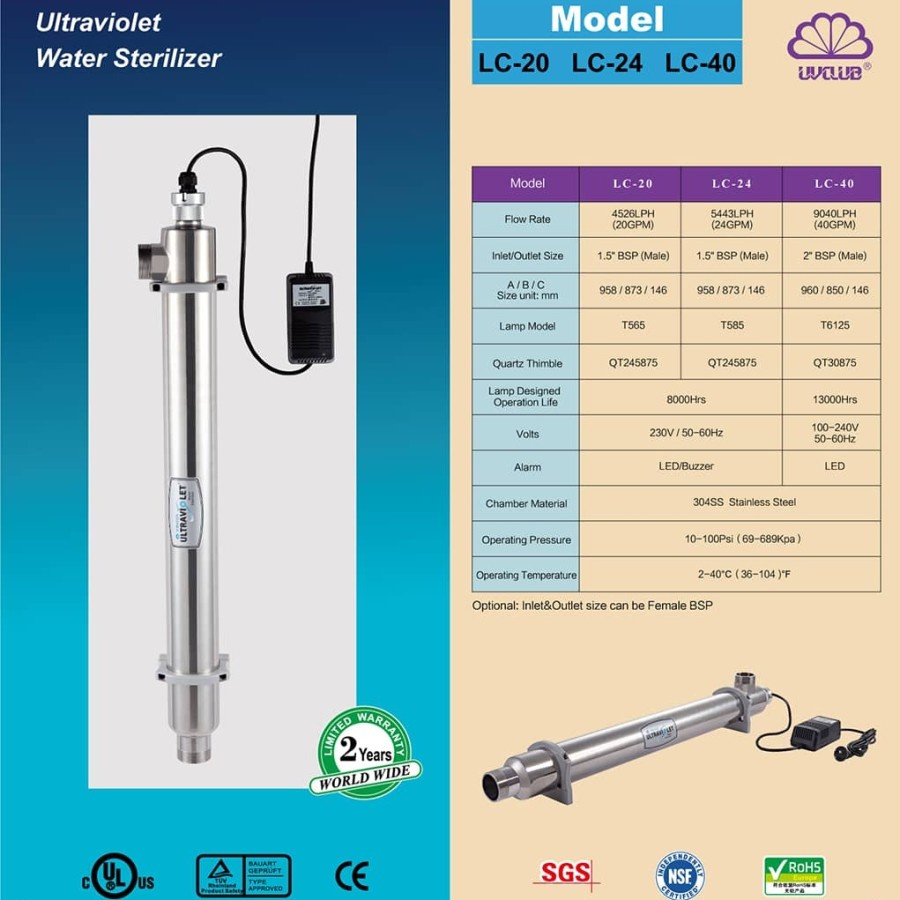 uv sterilizer 24gpm wonder / UV ULTRAVIOLET 24 GPM WONDER