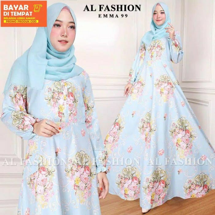 Gamis EMMA Grade A Homedress Gamis Katun Bangkok Emma Maxi Dress Wanita Motif Bunga Gamis Fashioon W