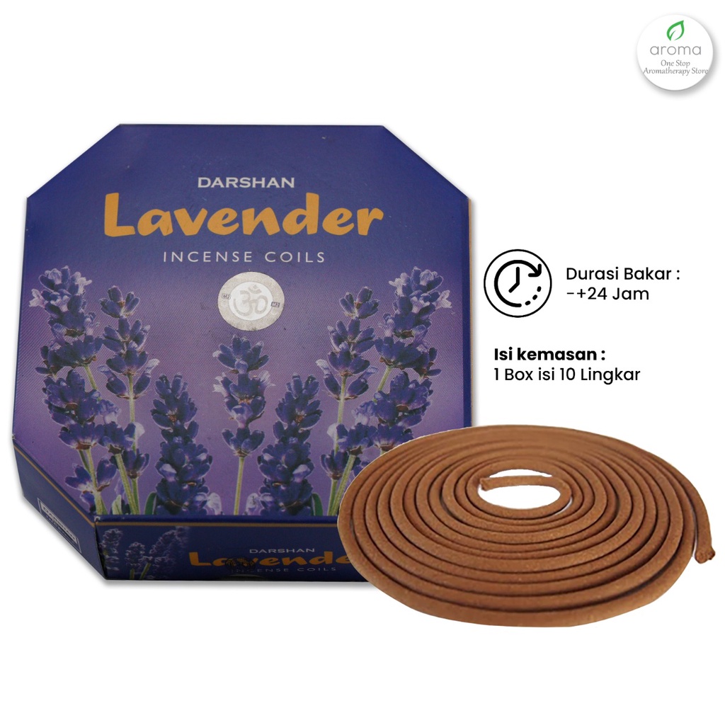 Dupa India (Aromaterapi) Coil - Darshan Lavender 24 Jam