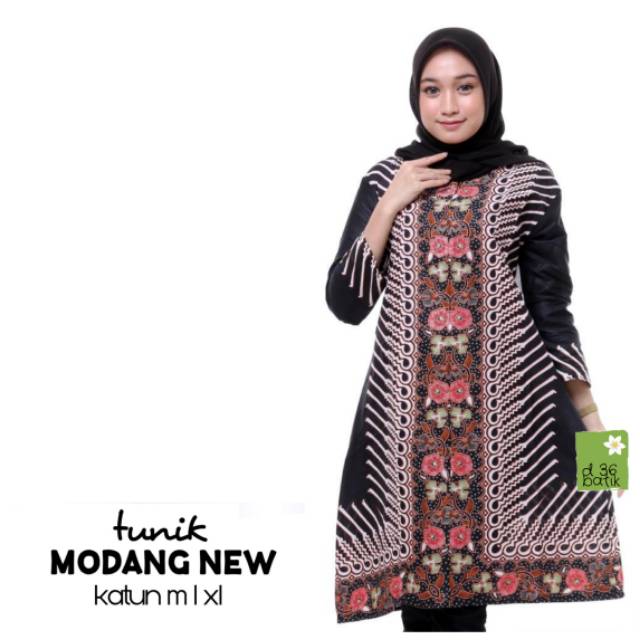 Semerbak Tunik kerja wanita katun halus batik new modang Baju atasan kantor katun cewek ibu kasual muslim muslimah solo