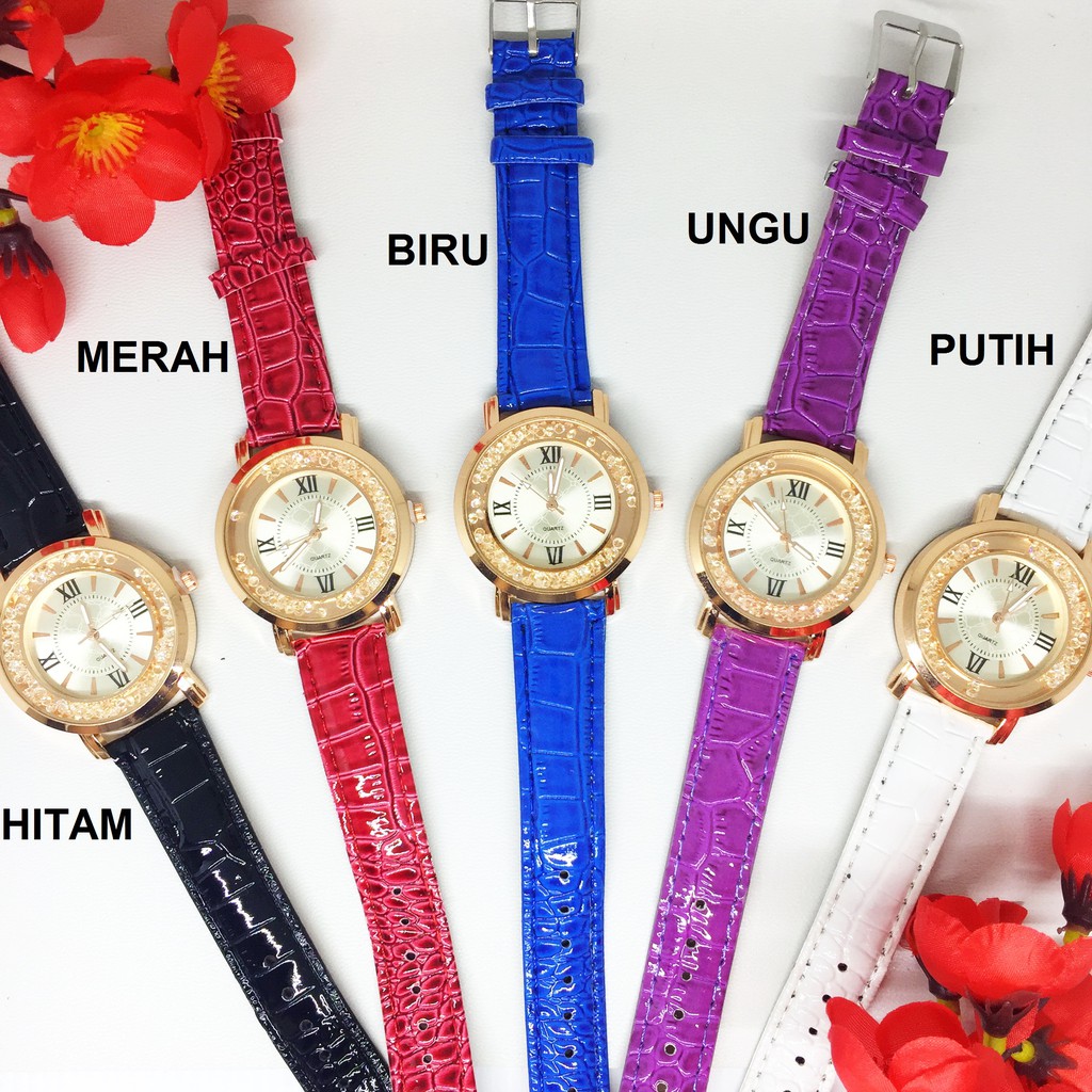 Jam Tangan Wanita Motif Kulit Buaya Sintetis Multicolor - BW002