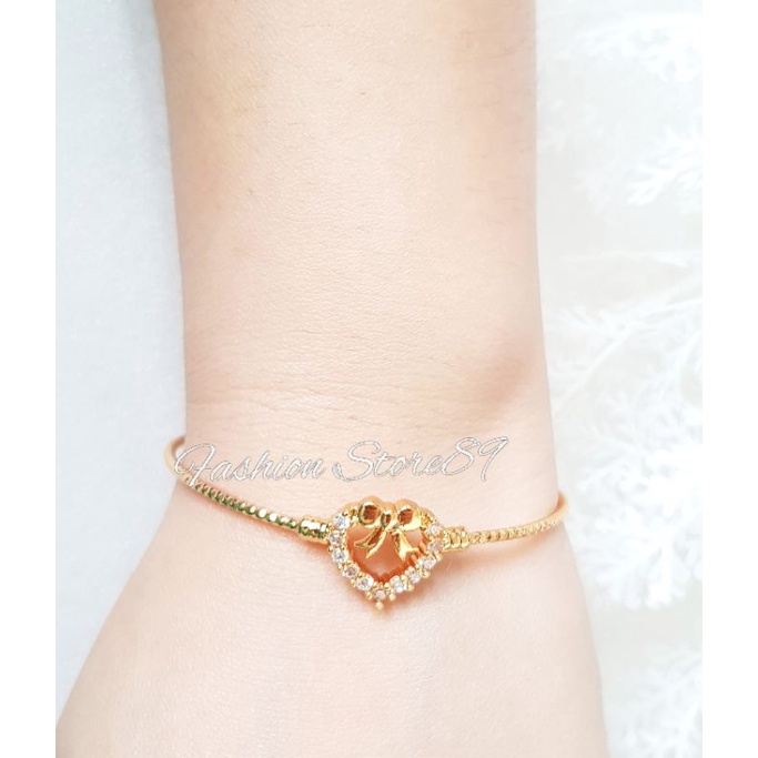 Gelang Bangle Fashion Pita Love Perhiasan lapis emas 18k Yaxiya Xuping Impor Bestquality