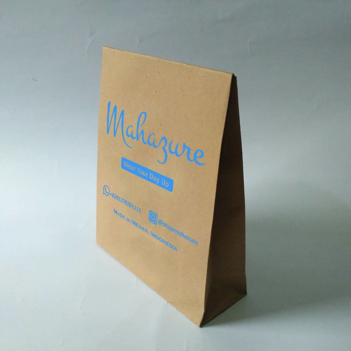 

Paperbag Amplop Sablon, Tas Kertas Amplop Sablon kraft coklat ukuran 22x7x24