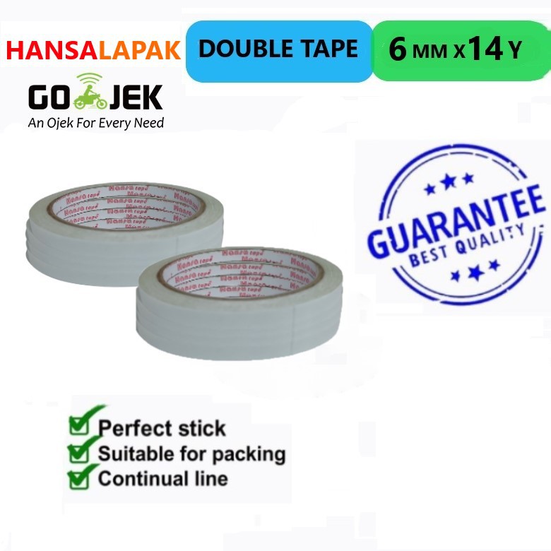 

6 roll Double Tape Hansa Solven Base Adhesive 6 mmx14Y