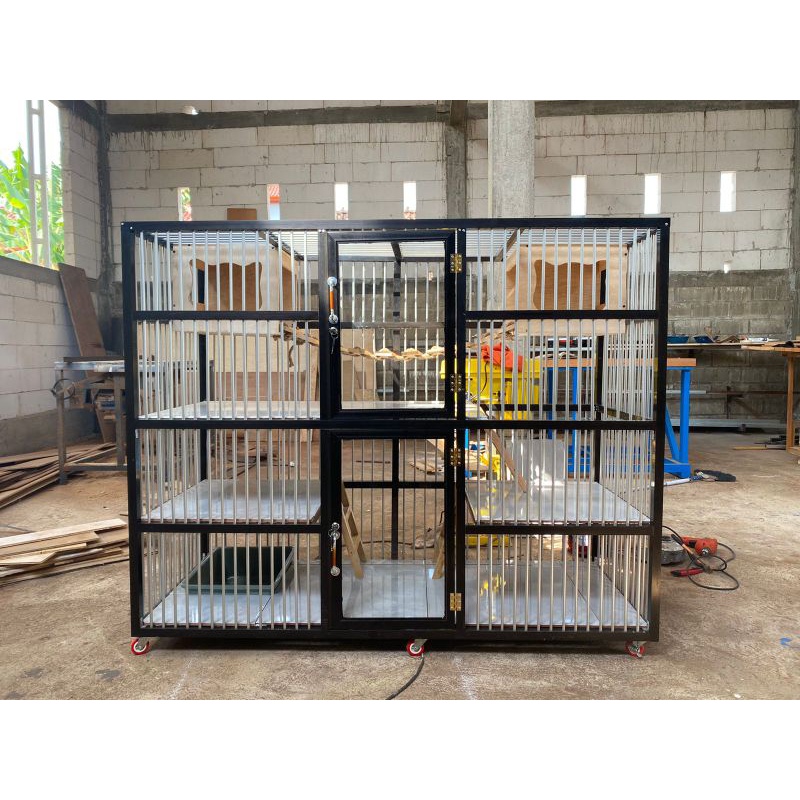 kandang kucing alumunium bisa custom tongkat besar playground full cat room