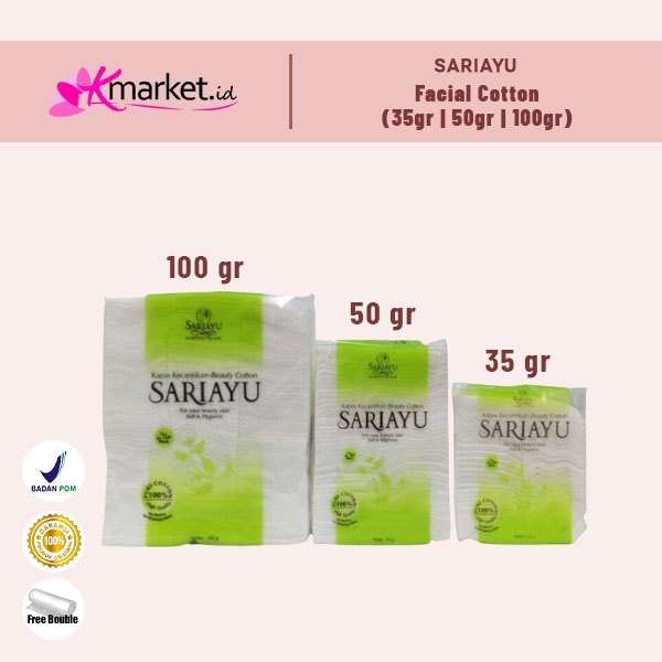 Sariayu Facial Cotton | Kapas | Pembersih Wajah (35 gr | 50 gr | 100 gr)