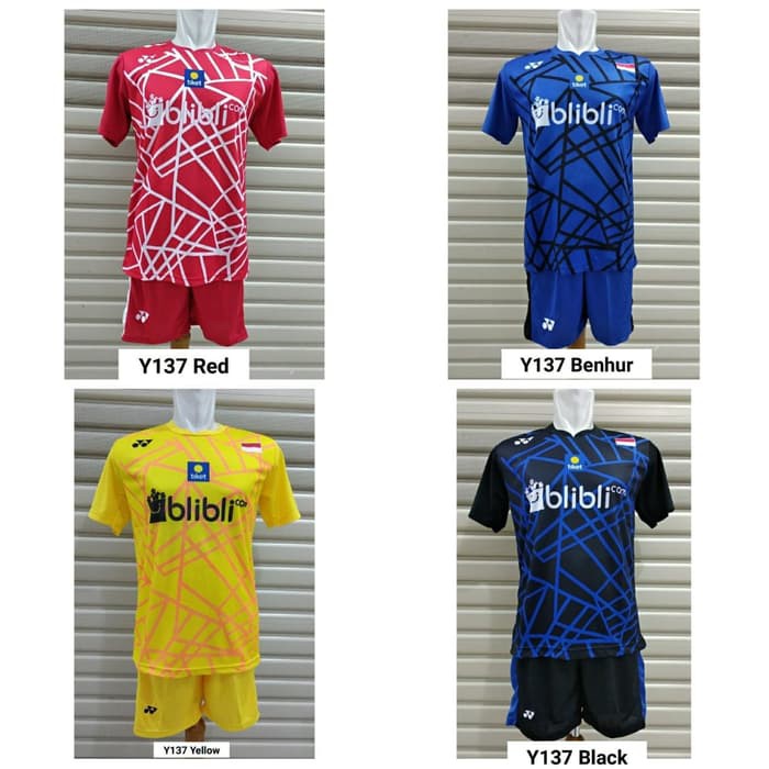 Jersey Kaos Setelan Baju Badminton / Bulutangkis Yonex Y137 Polos