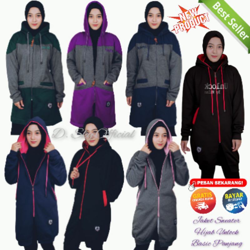 JAKET WANITA JAKET HIJAB JAKET SWEATER HIJAB JAKET PANJANG WANITA SWEATER PANJANG CEWEK