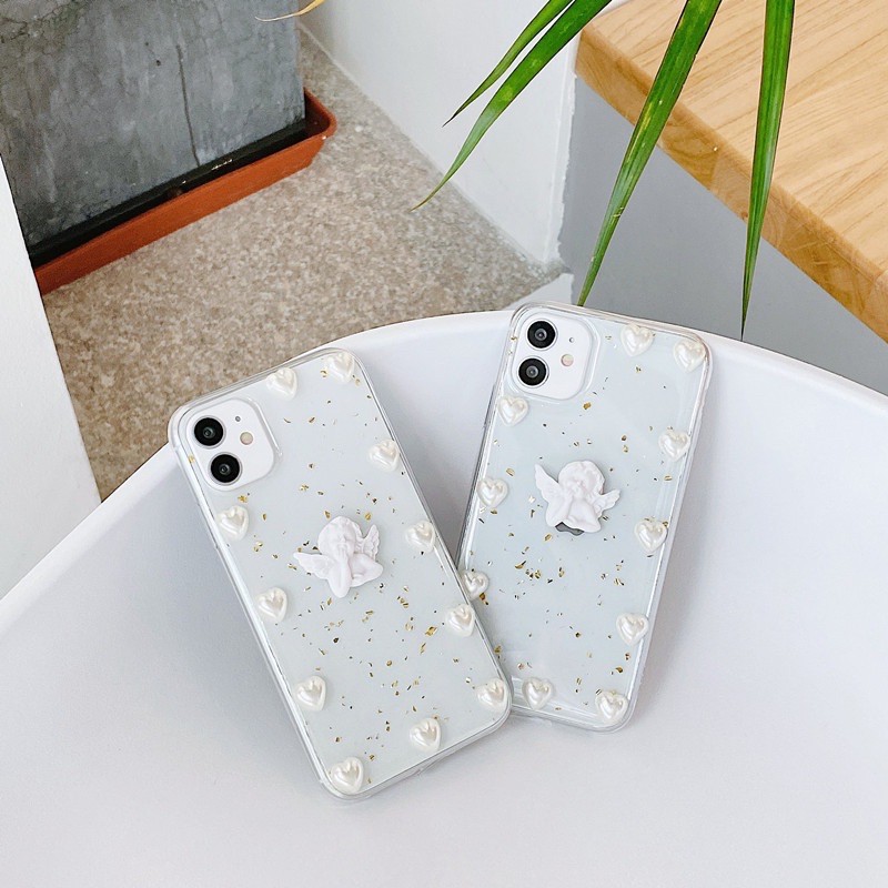 Angel Confetti Case Iphone 12 Samsung A52 A32 A72 M02 A02 Oppo A15 A12s Vivo Y1s Y51 Xiaomi Note 9 8