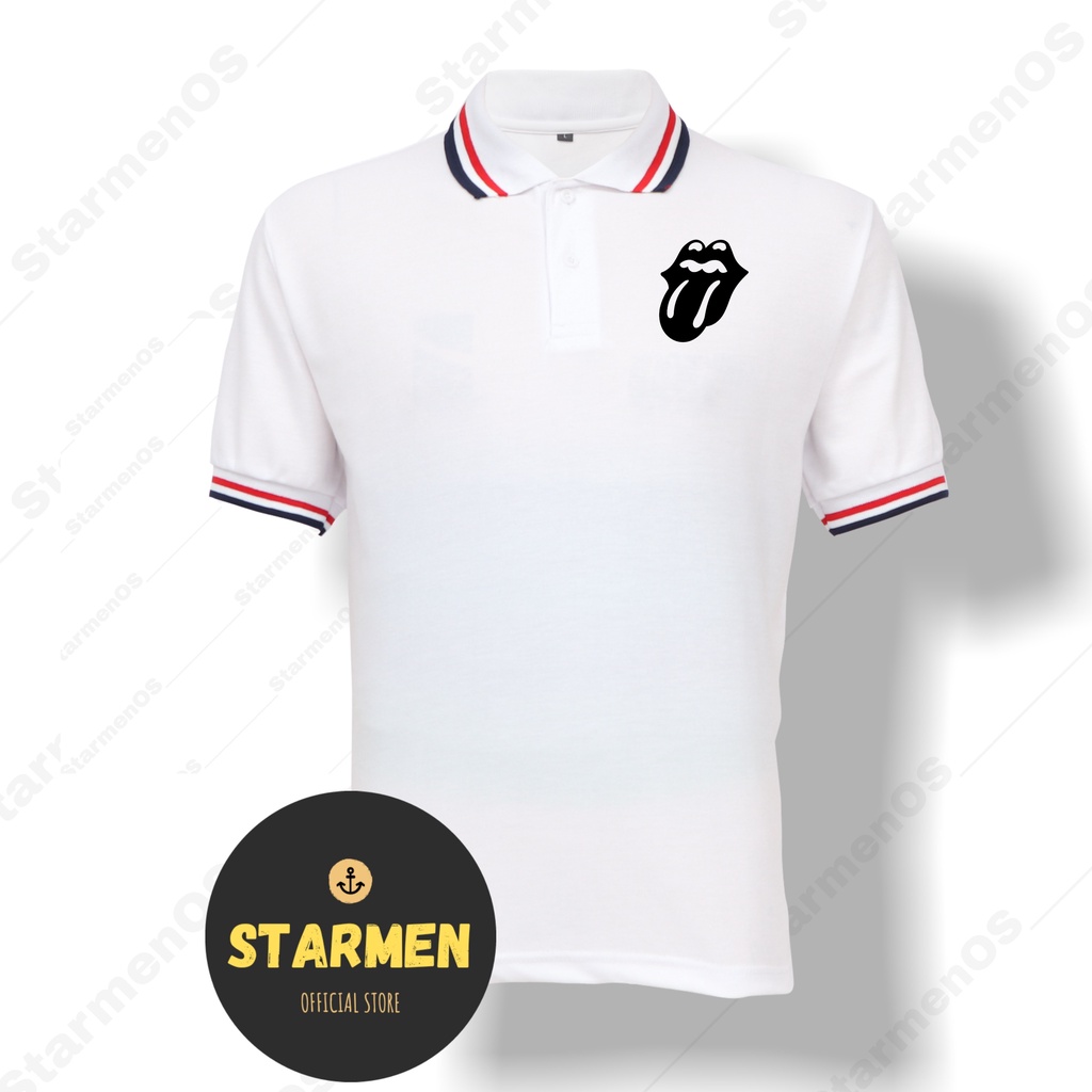 Kaos Polo Shirt Pria Kerah Logo ROLLIN STONE