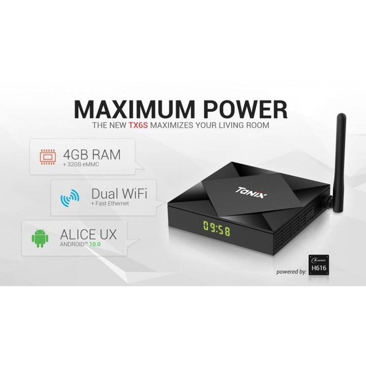 Tv Box TANIX TX6S Android 10 Stb 4K Display RAM 4GB ROM 32GB