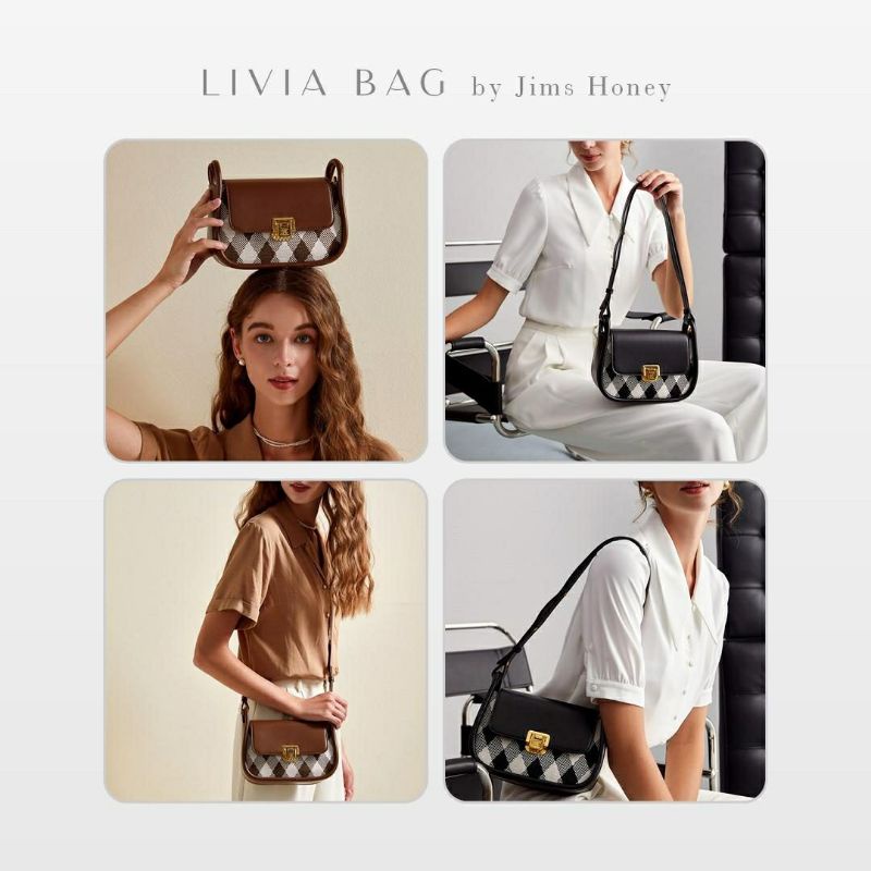 Livia Bag Jims honey Original Tas Selempang Wanita Realpic Cod official store tas rajut unik