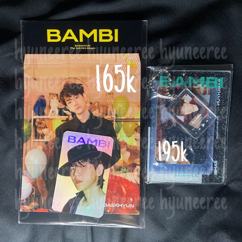 baekhyun bambi standee photocard hologram fedora & photo holder keyring