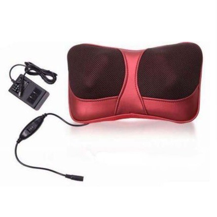 Bantal Pijat Shiatsu Car Heat Neck Massage Pillow - 8028 - Red