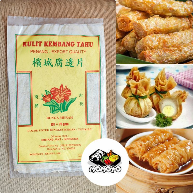 Jual Kulit Kembang Tahu Cap Bunga Merah Mawar Penang Dimsum Kekian