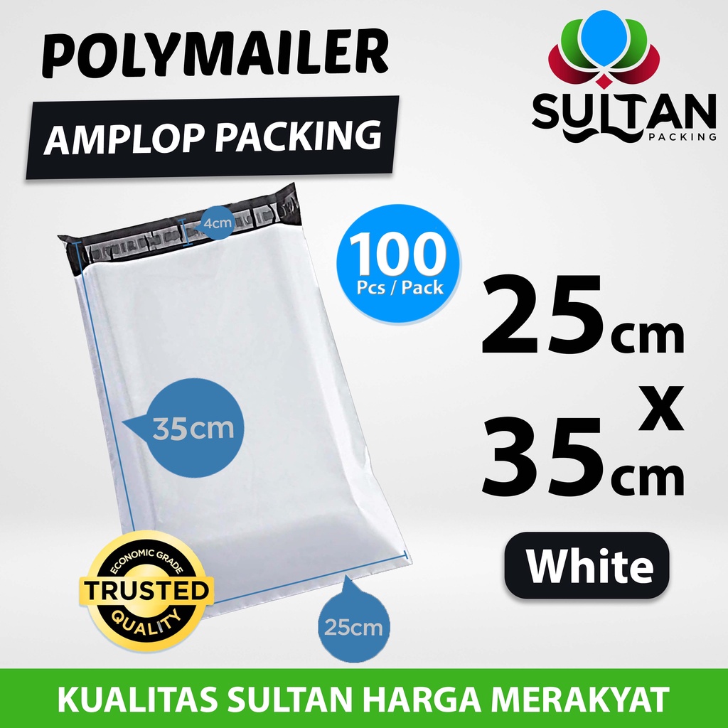 

Polymailer Pack White 25cm x 35cm Termurah Amplop Plastik Packing Olshop Ekonomis