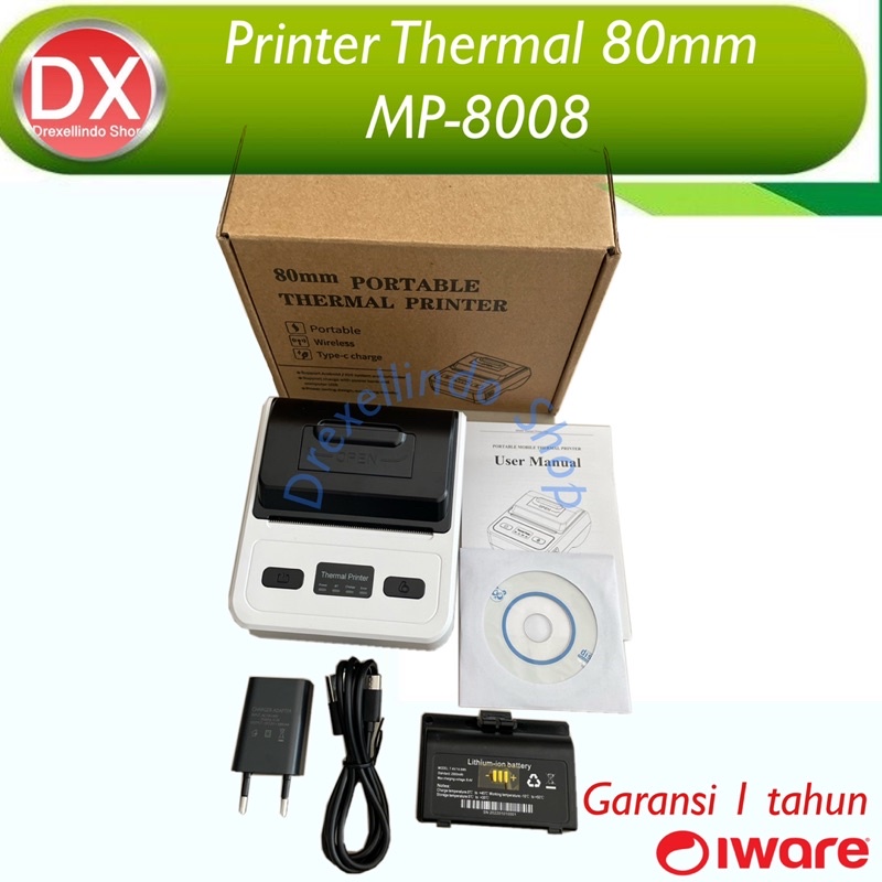 Printer Thermal 80mm IWARE MP-8008 / MP8008 USB BLUETOOTH