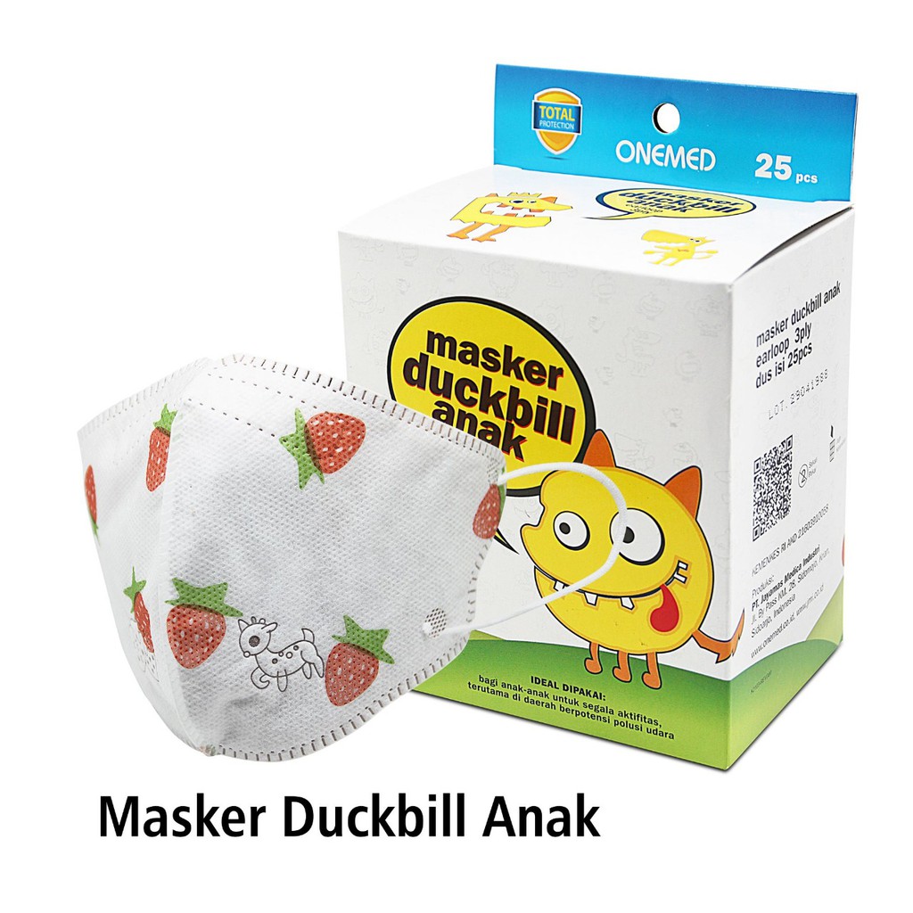 Masker Duckbill Anak Strawberry Karet Onemed 3ply OJB