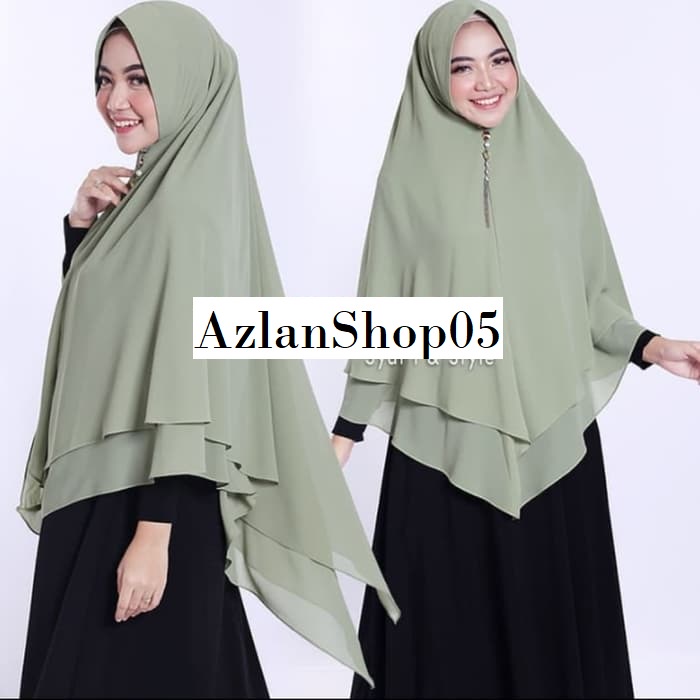 KERUDUNG BERGO KHIMAR POLOS SYARI JUMBO 2 LAYER, BAHAN BERKUALITAS TIDAK LUNTUR DAN TIDAK TEMBUS PANDANG