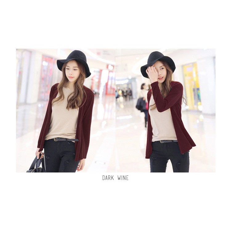KARAKOREA Spandex Rayon Cardigan kerja outer cardigan jumbo-RLS BIG/Dark Wine